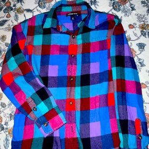 - Land’s End Flannel long sleeve block plaid M 10-12